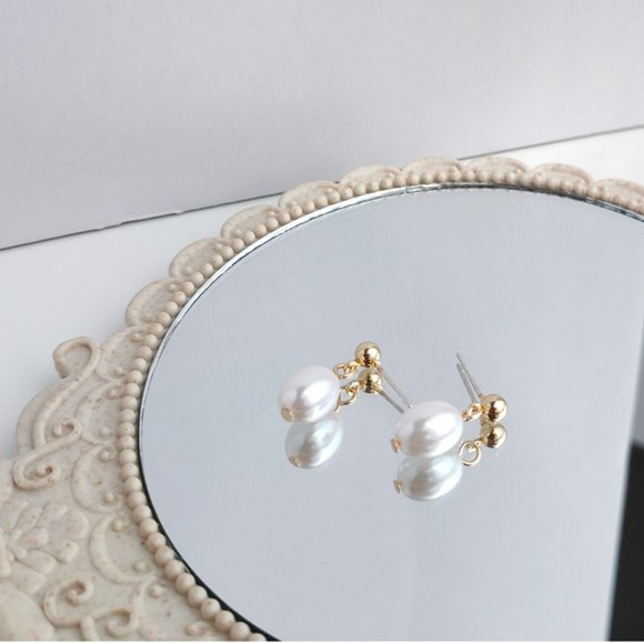 💕💕Last one Pearl Charm Drop Earrings - Picture 3 of 8